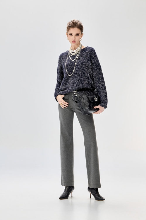 Patch Pockets Basic Pants,Bell-bottoms,Bell-bottoms,Bell-bottoms