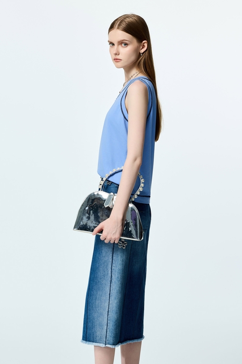 Contrast Trim Detail Tank Top,sleeveless tops,sleeveless tops,Sleeveless tops,sleeveless tops