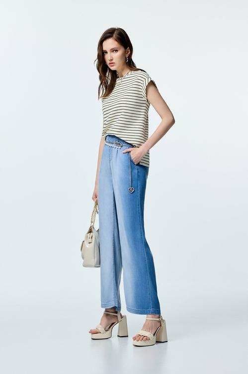 Stripe Cap Sleeve Tee,Stripe