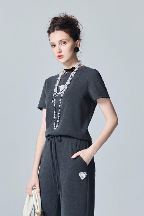 Casual Short Sleeve Top,Lace