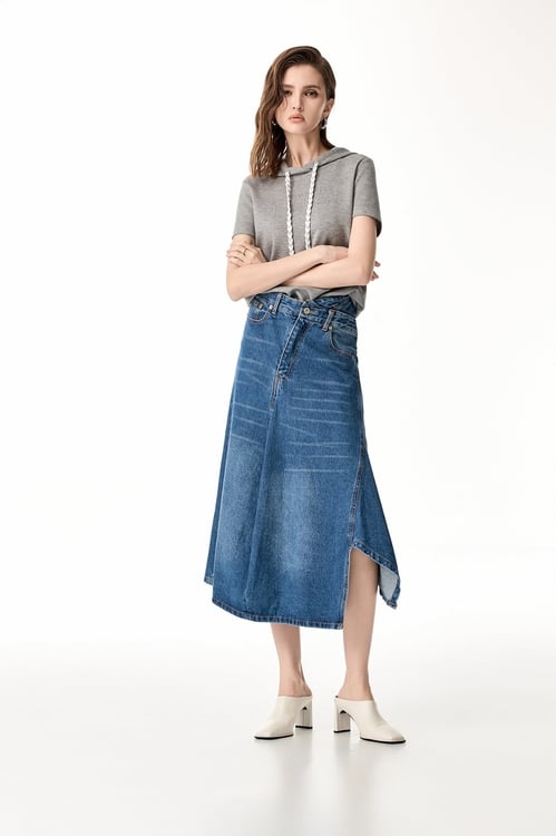 Short Sleeve Grey Hoodie Top,Embroidered tops