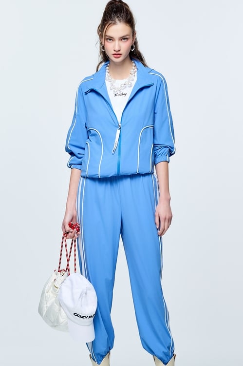 Contrast Trim Detail Sun Protection Collagen Jacket,Hoodie jackets