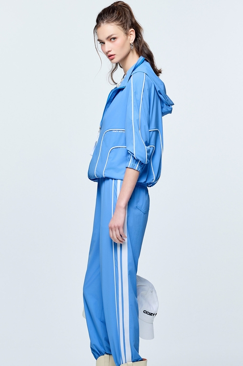 Contrast Trim Detail Sun Protection Collagen Jacket,Hoodie jackets