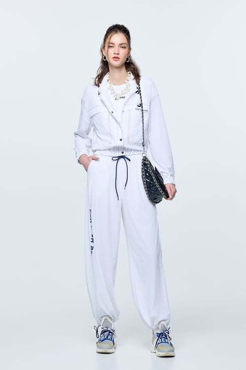 Contrast Stitch Sun Protection Collagen Jacket,White outerwear