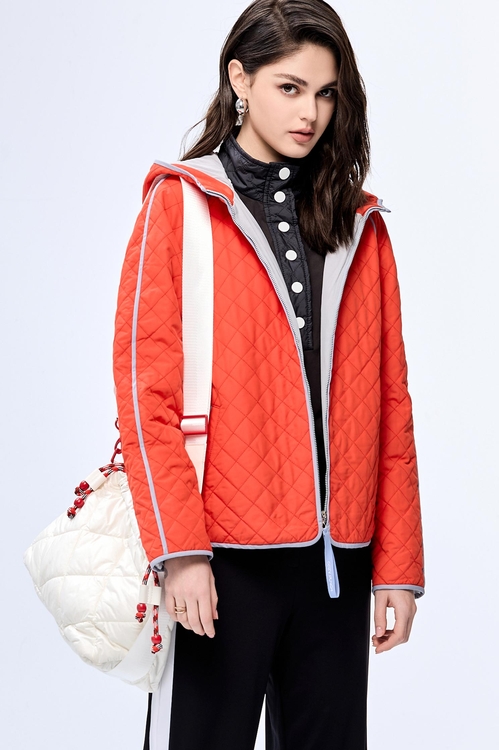 Flame Color Quilted Warm Jacket,Hoodie jackets