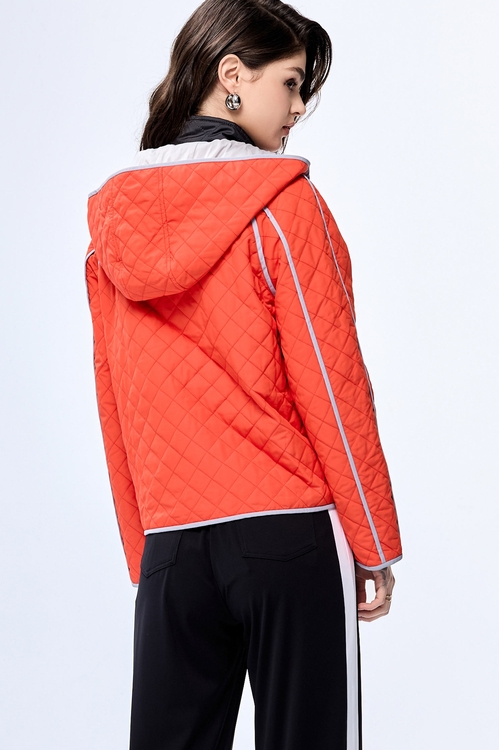 Flame Color Quilted Warm Jacket,Hoodie jackets