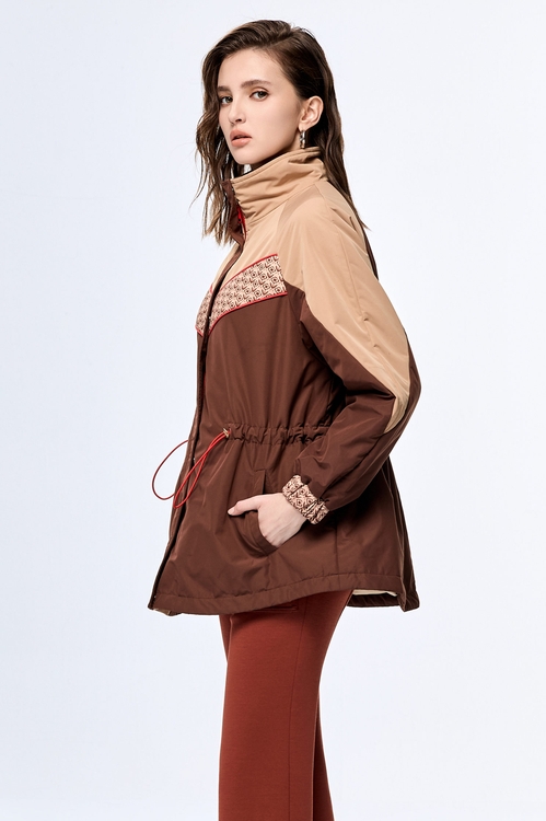 Nut Shell Brown Color Warm Long Jacket,longcoats