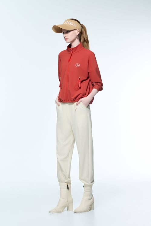 Front Zip Red Jacket,,Front Zip Red Jacket,Outerwear,Stripe,Season (AW) Look