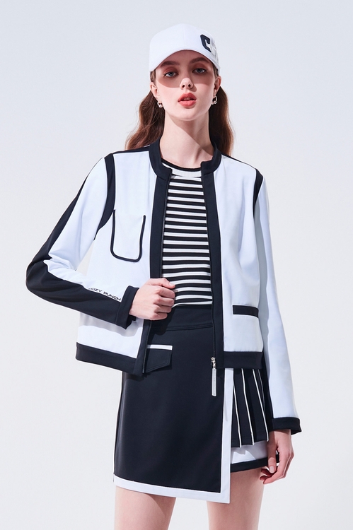 Color-Contrast Pleated Hem Skort,Skorts