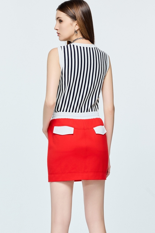Chilli Red Casual Skirt,Shorts
