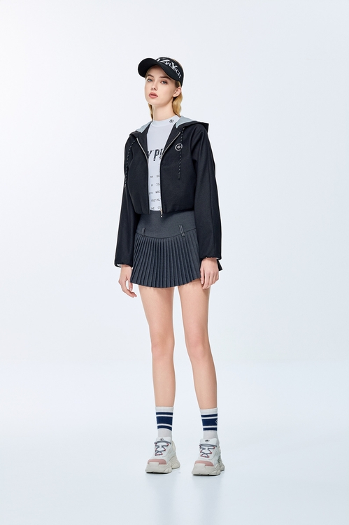 Salt gray golf pleated skirt,Pleated skirts