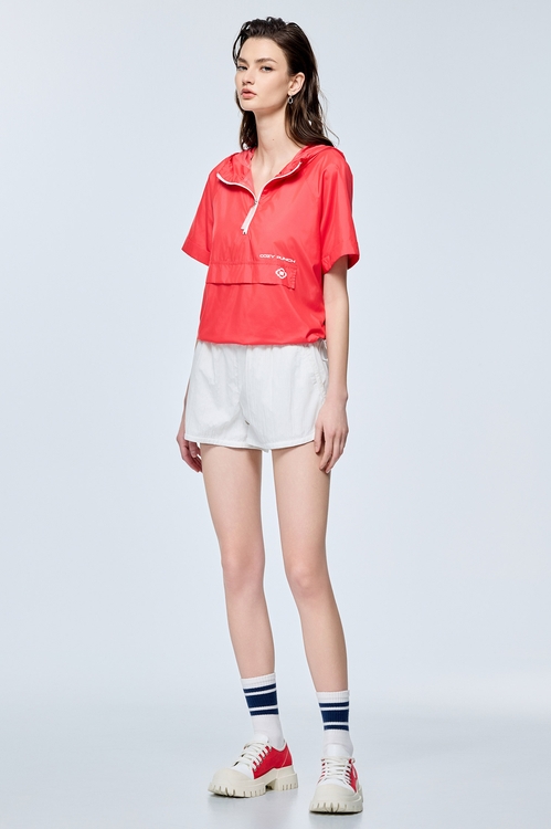 Casual Ruffled Waistband Shorts,Trench coats
