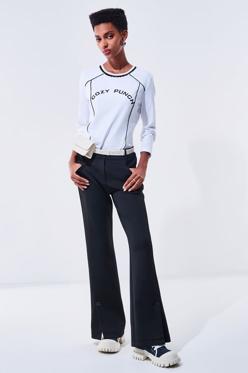 Side-Slit Casual Pants,Pants