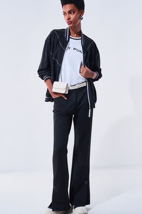 Side-Slit Casual Pants,Pants