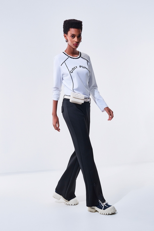 Side-Slit Casual Pants,Pants