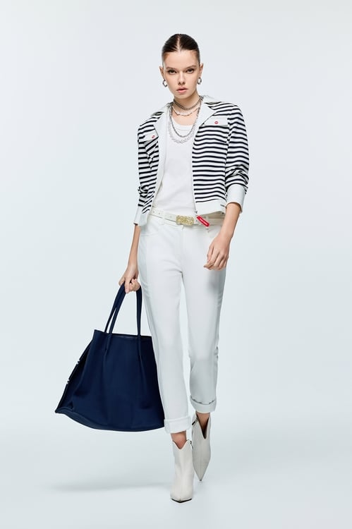 White Slim Fit Pants,Pants