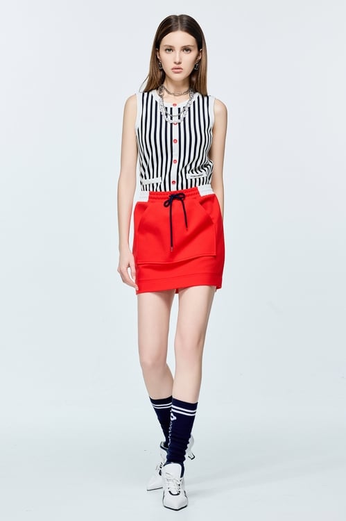 Navy Stripe Casual Vest,COZY PUNCH