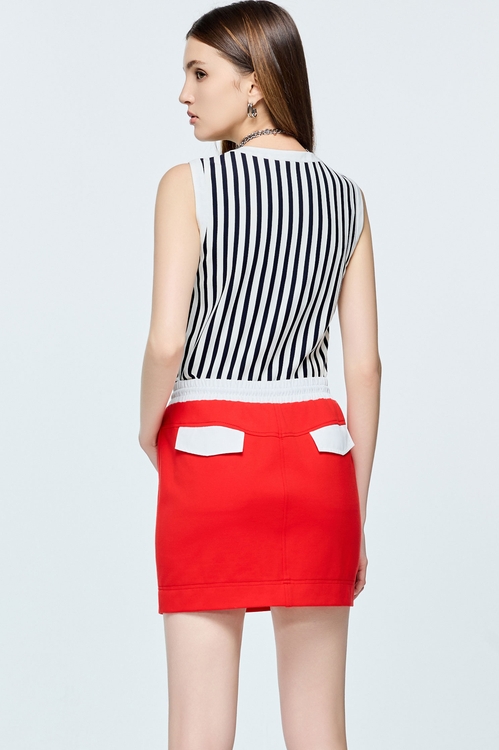 Navy Stripe Casual Vest,COZY PUNCH