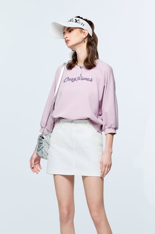 Makeup Pink Rope Embroidery Top,Embroidered tops