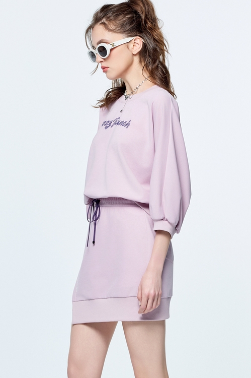 Makeup Pink Rope Embroidery Top,Embroidered tops