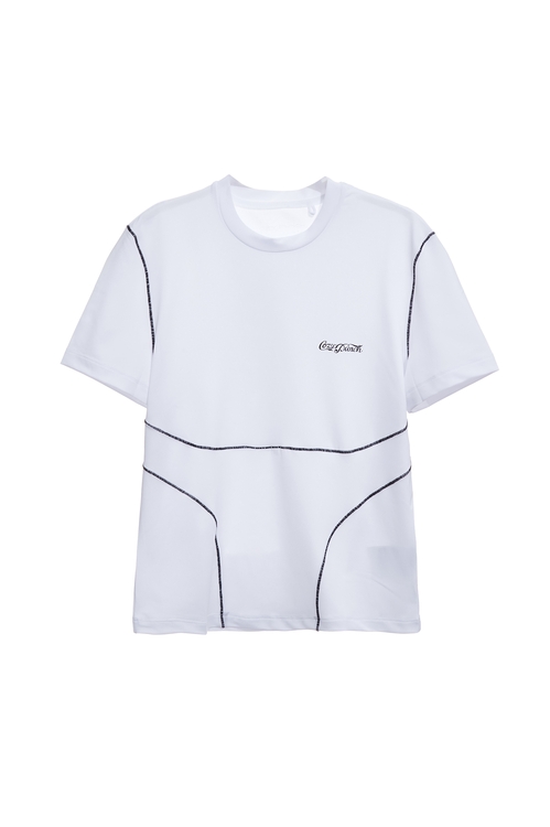 Curve Stitching Casual T-shirt,Short sleeve tops