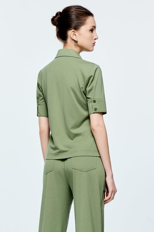 Army Green Polo Shirt,,Army Green Polo Shirt,COZY PUNCH,Jackets,Outerwear,Season (AW) Look,COZY PUNCH,Tops,Season (AW) Look