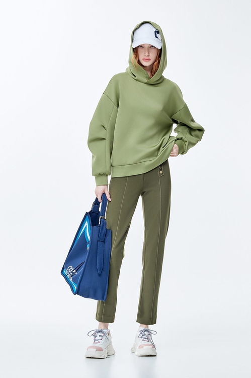 Digital lime green hoodie,Hoodie tops