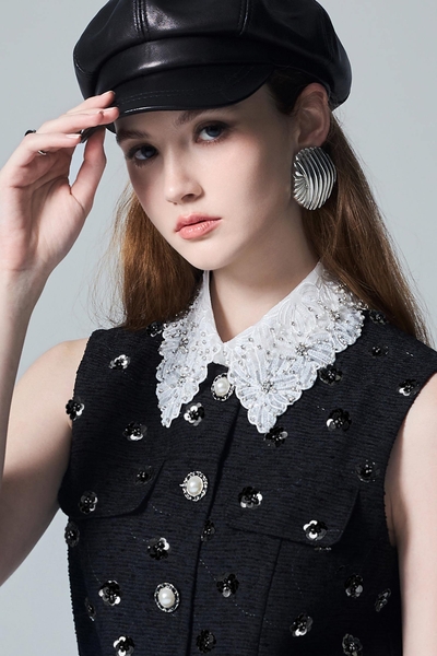 Beaded Embroidery Detail Collar Accessory