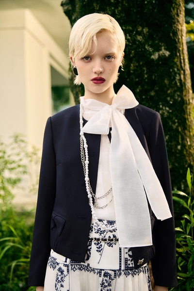 Bow Detail Navy Jacket