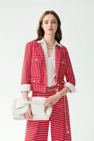 Stripe Print Red Jacket