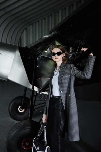 Pinstripe Long Blazer