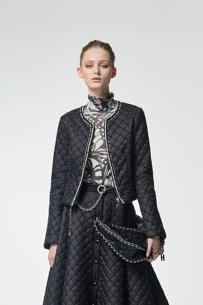 Front Zip Quilted Crop Jacket