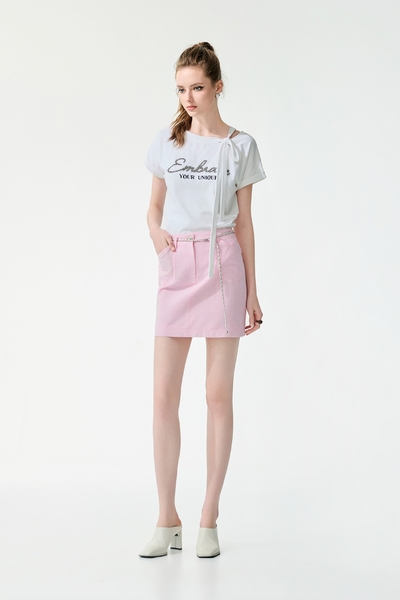 Minimalist Pink Mini Skirt