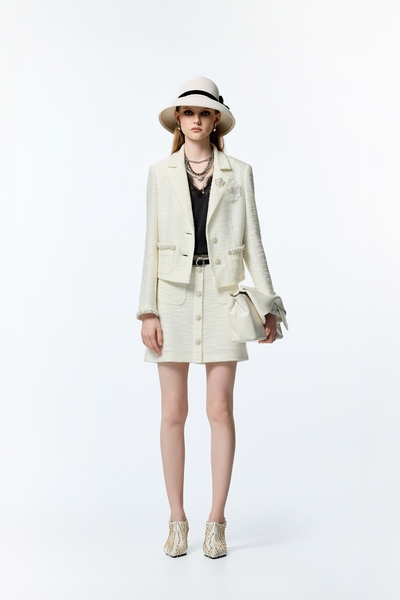 Off White Tweed Skirt