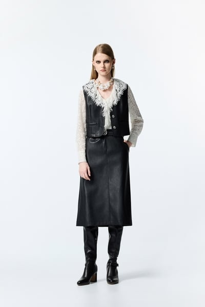PU A-line Skirt