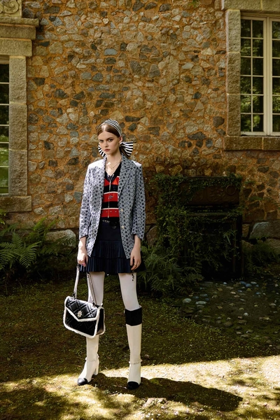 Navy Pleated Layered Skirt