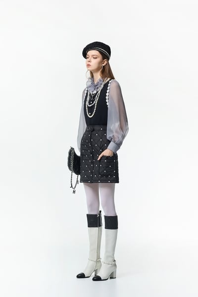 Polka Dot Quilted Skirt