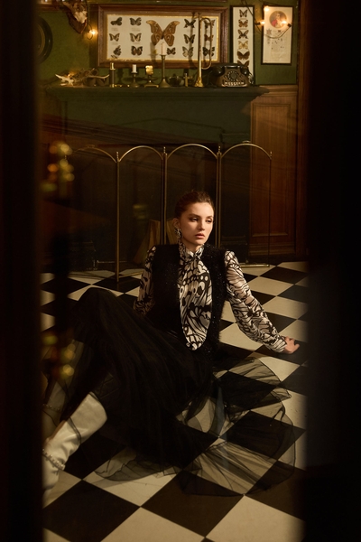 Jet Black Maxi Mesh Skirt