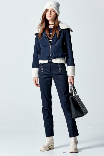 Slim Fit Front Panel Button Pants