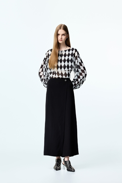 Front Panel Wide Leg Pants