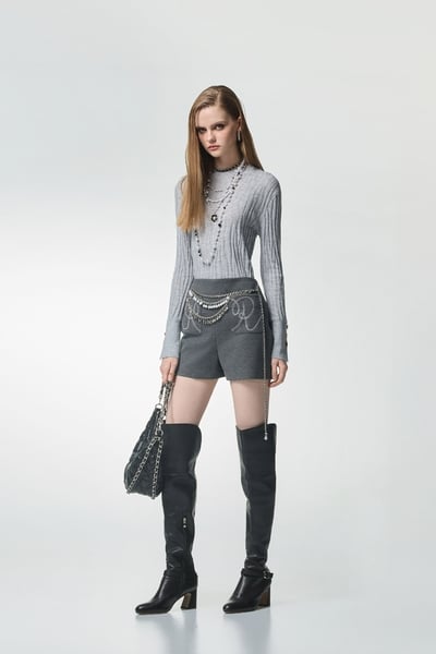 R Embroidery Logo Grey Shorts