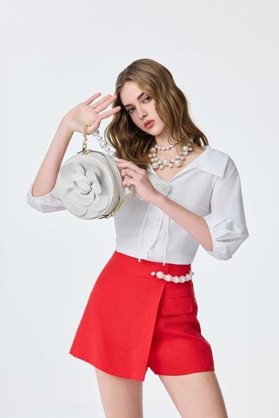 Front Panel Red Skorts