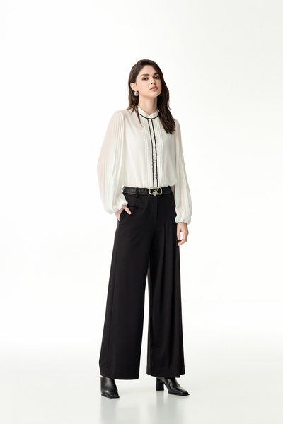 Asymmetric Wide Leg Pants