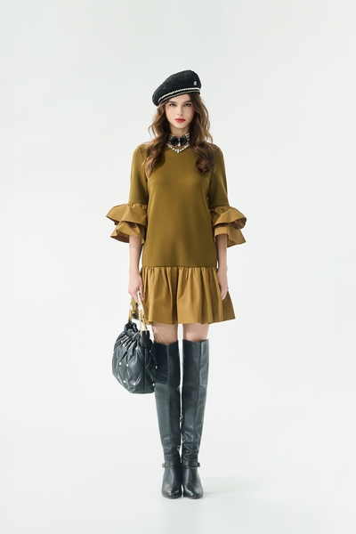 Two Tone Retro Short Dress