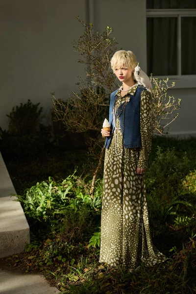 Animal Spots Print Maxi Dress