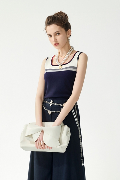 Square Neck Knit Tank Top