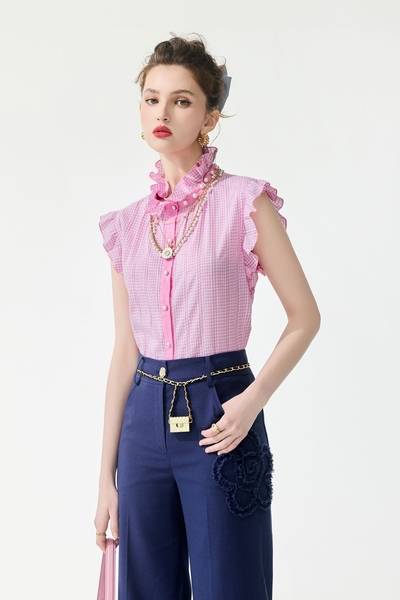 Ruffle Paid Vest