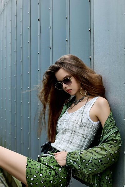 Plaid Tweed Crop Vest