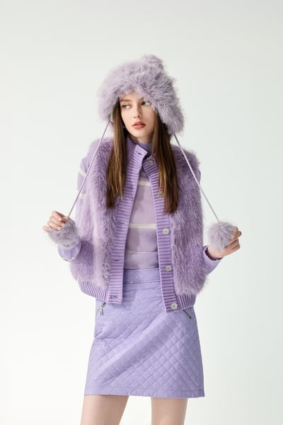 Lavender Faux Fur Vest