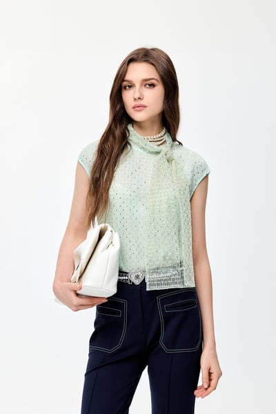 Mint Green Sequin Vest